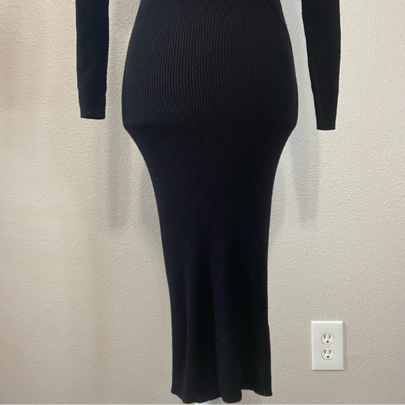 Gianni Bini Ribbed Long Sleeve Midi Sweater Dress Black - Picture 4 of 9